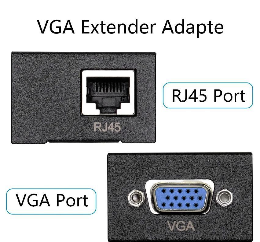 RJ-45 гнездо - VGA гнездо Переходник передатчик/приемник (сигнал к ...